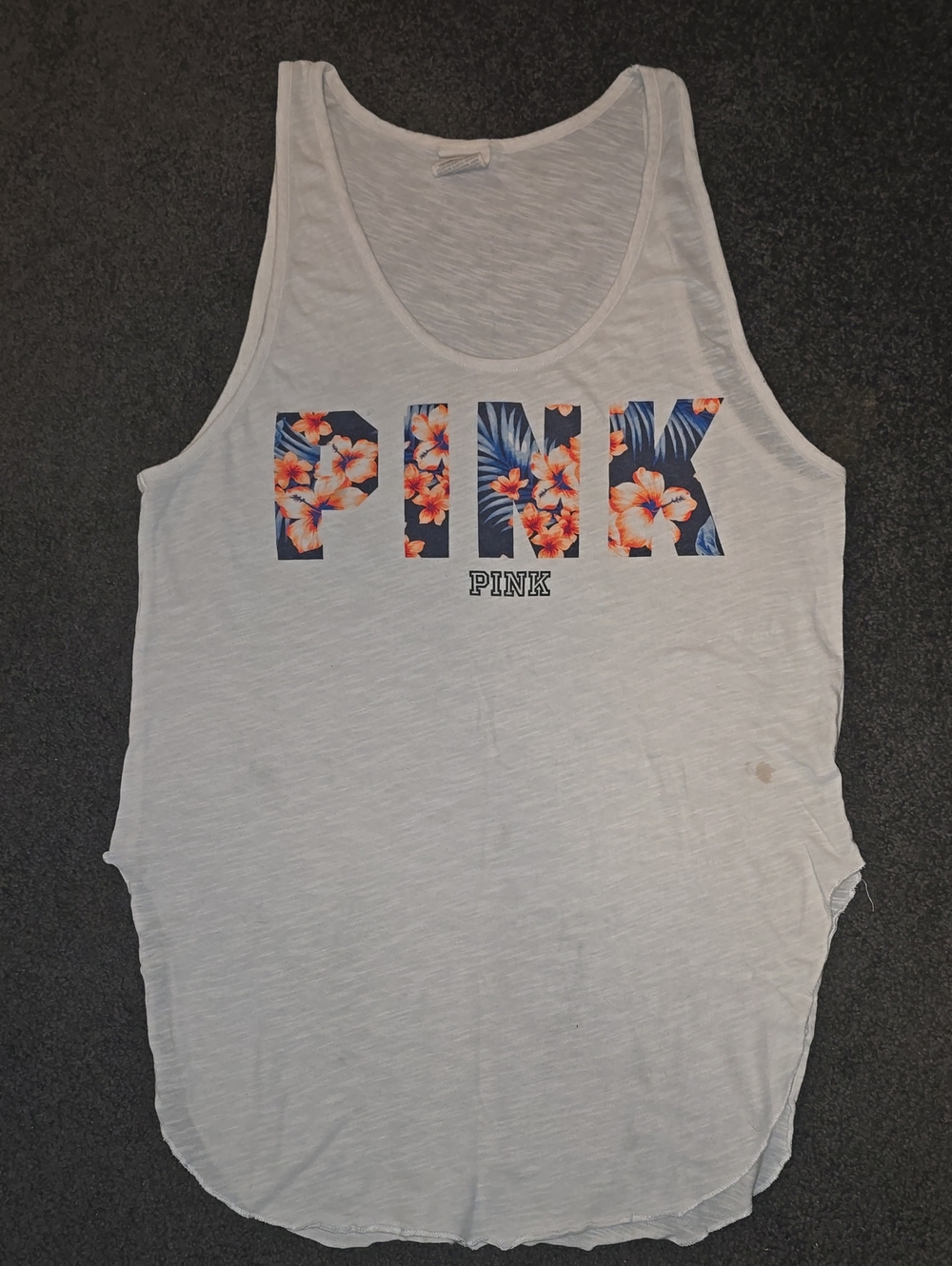 PINK Victoria's Secret Swim Coverup with Navy & Coral Floral Lettering